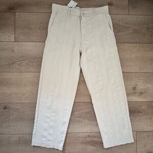 Men's Relaxed Fit Resortwear Beige Trouser Pants Size‎ 32 Beachy Travel Coastal